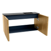 Mondiaz JOYA-DLUX 80cm toiletmeubel - kleur Oak - Wastafel FAYE positie Rechts Zonder kraangat kleur Lava. SW1422043