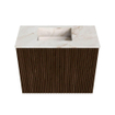 Mondiaz JOYA-DLUX 50cm toiletmeubel - kleur Walnut - Wastafel FAYE positie Links 1 kraangat kleur Frappe. SW1422259