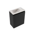 MONDIAZ TURE-DLUX Meuble toilette - 40cm - Urban - EDEN - vasque Glace - position gauche - sans trou de robinet SW1103133