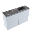 MONDIAZ TURE-DLUX Meuble de toilette 80cm Clay. Lavabo EDEN Lava position droite. Avec 1 trou de robinet. SW1103761