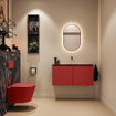 MONDIAZ TURE-DLUX Meuble toilette - 100cm - Fire - EDEN - vasque Lava - position centrale - sans trou de robinet SW1103794