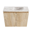 MONDIAZ TURE-DLUX Meuble toilette - 60cm - Washed Oak - EDEN - vasque Glace - position droite - sans trou de robinet SW1103592