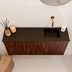 Mondiaz JOYA 90cm meuble de toilette - couleur Ruby - Lavabo FAYE position Droite Sans trou de robinet couleur Urban SW1421844