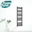 FugaFlow Eccelente Acces badkamer radiator 60x160cm recht middenaansluiting 761watt mat zwart - Black Friday - SW1123386