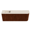 Mondiaz JOYA-DLUX 111.6cm toiletmeubel - ronding rechts kleur Ruby - Wastafel FAYE positie Links 1 kraangat kleur Meli. SW1425388