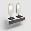 Clou Look at Me miroir 100x45cm éclairage LED tout autour ovale Noir mat SW636634