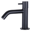 Differnz Force Set lave-mains 40x22x8cm 1 trou avec robinet courbé et siphon + bonde noir mat Rectangulaire Céramique Blanc SW373249
