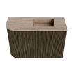 Mondiaz JOYA-DLUX Meuble de salle de bains 61,6cm - arrondi gauche couleur Shadow - Vasque FAYE position Droite 1 trou de robinet couleur Saba SW1426256