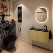 MONDIAZ TURE-DLUX Meuble WC 80 cm Oro. EDEN lavabo Lava position à droite. Avec 1 trou de robinet. SW1103980