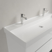 Villeroy & Boch Collaro lavabo meuble - 120x47cm - sans trop-plein 2 trous de robinet en stone white SW358331