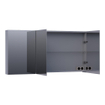 Saniclass Plain Spiegelkast - 140x70x15cm - 3 links- en rechtsdraaiende spiegeldeuren MDF - mat grijs SW392980