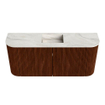 Mondiaz JOYA-DLUX 93.2cm toiletmeubel - ronding links en rechts kleur Ruby - Wastafel FAYE positie Midden Zonder kraangat kleur Ostra. SW1423835