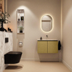 MONDIAZ TURE-DLUX Meuble toilette - 80cm - Oro - EDEN - vasque Glace - position centrale - sans trou de robinet SW1103423