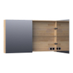 BRAUER Impress armoire de toilette - 120x70x15cm - sans éclairage - 2 portes miroir double face - chêne abouté gris SW393035