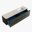Mondiaz CIRO-DLUX Ensemble de meubles de salle de bains - 190x45x50cm - Lavabo solid surface Meli - 1 bassin à droite - 1 trou de robinet - 4 tiroirs - Shadow SW1532549
