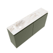 MONDIAZ TURE-DLUX Meuble toilette - 100cm - Army - EDEN - vasque Frappe - position gauche - 1 trou de robinet SW1102678