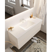 Mondiaz VICA ensemble de meuble de salle de bain - 120cm - meuble sous-vasque lin - 2 tiroirs - lavabo nuage milieu - 1 trou de robinet - miroir LED - version XL 60cm haut SW1098373