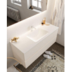 MONDIAZ VICA Ensemble de meuble salle de bain - 120cm - 2 tiroirs - lavabo Cloud central - 1 trou de robinet - solid surface lin SW411020