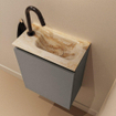 MONDIAZ TURE-DLUX Meuble toilette - 40cm - Smoke - EDEN - vasque Frappe - position droite - 1 trou de robinet SW1103050