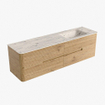 Mondiaz CIRO-DLUX Badkamermeubelset - 170x45x50cm - Solid surface wastafel Nata - 1 wasbak Rechts - 1 kraangat - 4 lades - Oak SW1531467