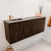 Mondiaz JOYA-DLUX 100cm meuble de salle de bains - couleur Walnut - Vasque FAYE position Gauche 1 trou de robinet couleur Oza. SW1424576