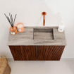 Mondiaz JOYA-DLUX 60cm meuble de toilette - couleur Ruby - Vasque FAYE position Droite Sans trou de robinet couleur Oza SW1425505