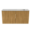 Mondiaz JOYA-DLUX 80cm toiletmeubel - kleur Oak - Wastafel FAYE positie Rechts 1 kraangat kleur Glace. SW1421971