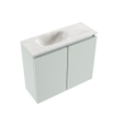 MONDIAZ TURE-DLUX Meuble toilette - 60cm - Greey - EDEN - vasque Ostra - position gauche - 1 trou de robinet SW1104840