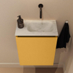 MONDIAZ TURE-DLUX meuble de toilettes 40 cm Ocher. EDEN lavabo Opalo position droite. Sans trou de robinet. SW1104392