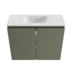 MONDIAZ TURE-DLUX Meuble toilette - 60cm - Army - EDEN - vasque Opalo - position centrale - sans trou de robinet SW1104186