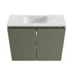 MONDIAZ TURE-DLUX meuble WC 60cm Army. Lavabo EDEN Opalo position milieu. Sans trou de robinet. SW1104186