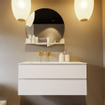 MONDIAZ VICA-DLUX Ensemble meuble de salle de bains - 110cm - meuble bas talc - 2 tiroirs - vasque encastrée cloud gauche - sans trous de robinet - version hauteur 60cm - frape SW1088553