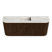 Mondiaz JOYA-DLUX 103.2cm toiletmeubel - ronding links en rechts kleur Walnut - Wastafel FAYE positie Midden Zonder kraangat kleur Ostra. SW1422657