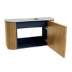 Mondiaz JOYA-DLUX 73.2cm meuble de toilette - arrondi gauche et droite couleur Oak - Lavabo FAYE position Milieu Sans trou de robinet couleur Glace. SW1422014