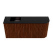 Mondiaz JOYA 91.6cm meuble de salle de bains - arrondi droit couleur Ruby - Vasque FAYE position Gauche Sans trou de robinet couleur Urban. SW1421840