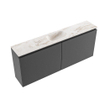 MONDIAZ TURE-DLUX Meuble toilette - 120cm - Dark Grey - EDEN - vasque Frappe - position centrale - 1 trou de robinet SW1102795