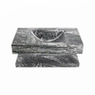 Mondiaz ALAN-DLUX Ensemble de meuble - 80cm - meuble Lava mat - 0 tiroirs - Lavabo Cloud Lava suspendu - vasque Centre - 0 trous de robinet SW809176
