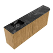Mondiaz JOYA-DLUX 111.6cm toiletmeubel - ronding rechts kleur Oak - Wastafel FAYE positie Links Zonder kraangat kleur Lava. SW1422090
