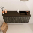 Mondiaz JOYA 91.6cm toiletmeubel - ronding links kleur Shadow - Wastafel FAYE positie Rechts 1 kraangat kleur Urban. SW1421575