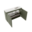 MONDIAZ TURE-DLUX Meuble WC 80cm Army. Lavabo EDEN Ostra position droite. Sans trou de robinet. SW1104713