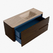 Mondiaz CIRO-DLUX Meuble de salle de bains - 120x45x50cm - Vasque en solid surface Saba - 1 lavabo à droite - 1 trou de robinet - 2 tiroirs - Noyer SW1530682