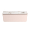 MONDIAZ TURE-DLUX Meuble WC 120cm Rosee. EDEN lavabo Frappe position à droite. Sans trou de robinet. SW1103045