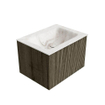 Mondiaz KURVE-DLUX Ensemble de meuble salle de bain - 60x46x40cm - 1 tiroir - lavabo en solid surface - milieu - sans trou de robinet - Shadow SW1414314