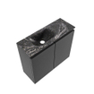 MONDIAZ TURE-DLUX Meuble de toilettes 60cm Dark Grey. Lavabo EDEN Lava position gauche. Sans trou de robinet. SW1103780