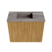 Mondiaz JOYA-DLUX 50cm toiletmeubel - kleur Oak - Wastafel FAYE positie Links 1 kraangat kleur Oza. SW1424076