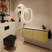 MONDIAZ TURE-DLUX Meuble toilette - 120cm - Oro - EDEN - vasque Ostra - position gauche - 1 trou de robinet SW1105214