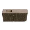 Mondiaz JOYA-DLUX 91.6cm toiletmeubel - ronding rechts kleur Shadow - Wastafel FAYE positie Links Zonder kraangat kleur Saba. SW1425156