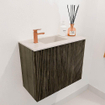 Mondiaz JOYA-DLUX 50cm toiletmeubel - kleur Shadow - Wastafel FAYE positie Links 1 kraangat kleur Meli. SW1424859