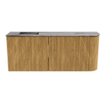 Mondiaz JOYA-DLUX 101.6cm toiletmeubel - ronding rechts kleur Oak - Wastafel FAYE positie Links Zonder kraangat kleur Sombra. SW1424281