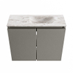 MONDIAZ TURE-DLUX Meuble toilette - 60cm - Smoke - EDEN - vasque Glace - position droite - 1 trou de robinet SW1103563